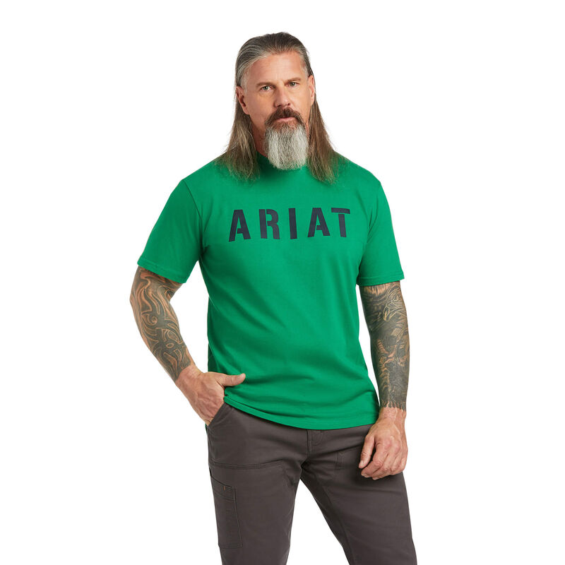 Ariat T-Shirts Herren - Rebar Cotton Strong Block Grün ( WTCRB-1380 )